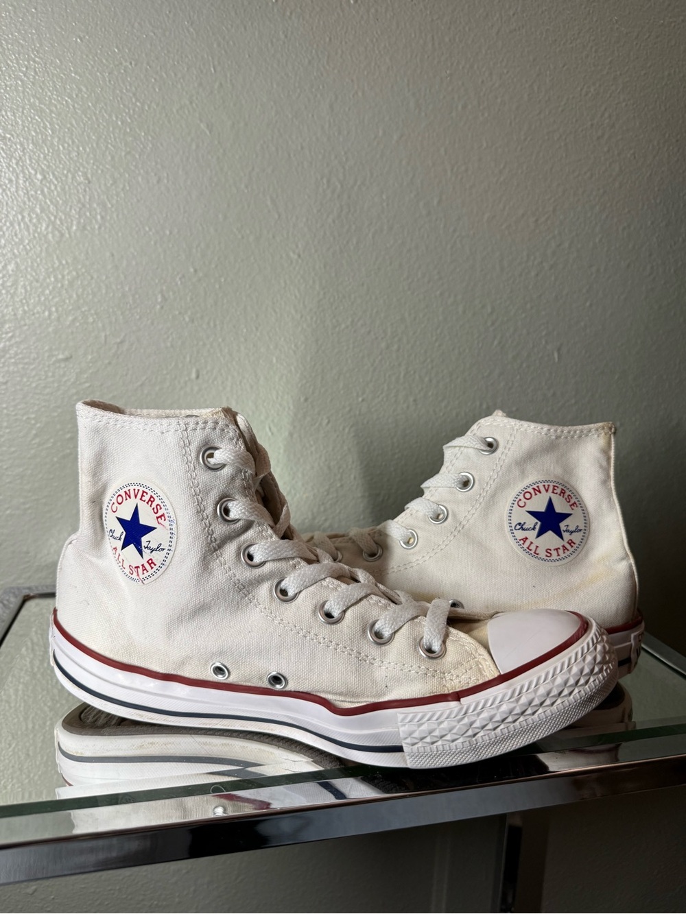 Converse Chuck Taylor All Star High Top White Canvas Sneakers Women’s 8 Men’s 6